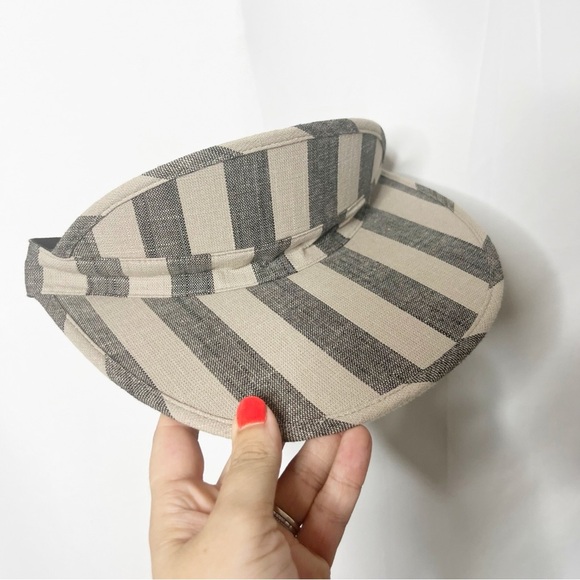 NEW with tags Brixton Beige and Black Striped Monroe Visor - Picture 1 of 4